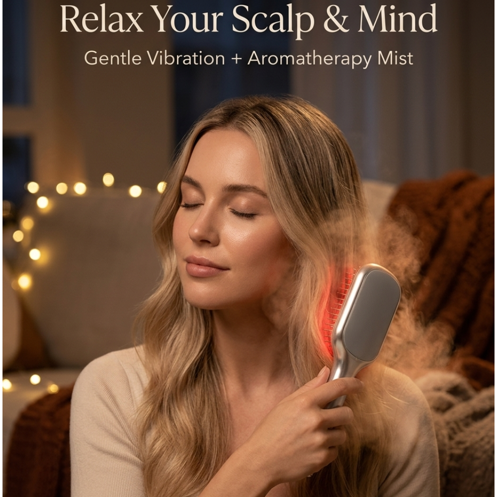 Mist Hair Brush Scalp Massager for Frizz-Free Styling